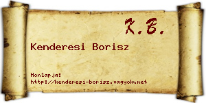 Kenderesi Borisz névjegykártya